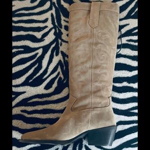 Zara Suede Cowboy Boots [Final Price]